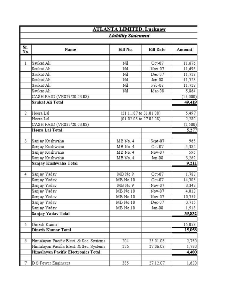 Atlanta Limited Liability Statement | PDF | Services (Economics) | Nature