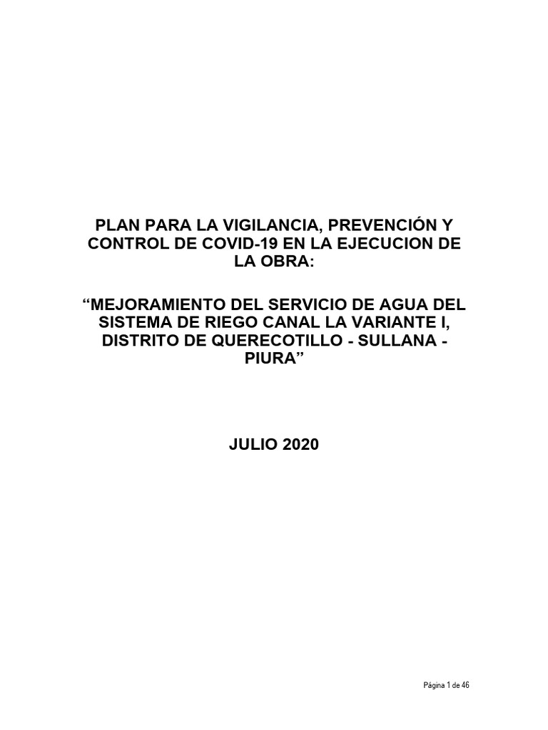 Plan para La Vigilancia, Prevencion y Control de Covid-19 en El Trabajo ...
