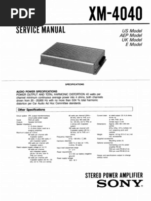 Sony xm-4040 sm2 | PDF
