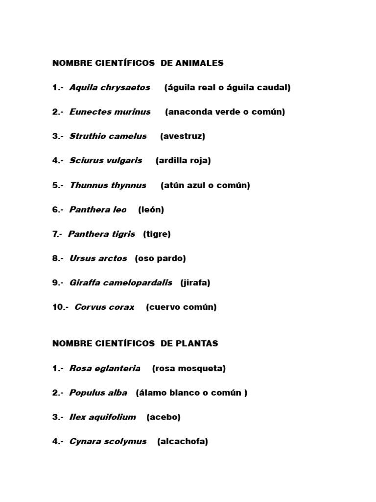 Nombre Científicos PDF