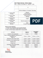 Timetable For Preboard 2 - Grade X January 2024