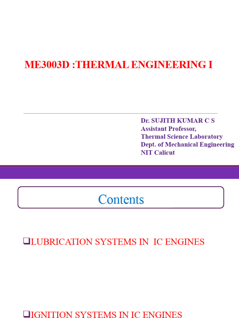 Lubrication &Ignition Systems PDF Ignition System Machines