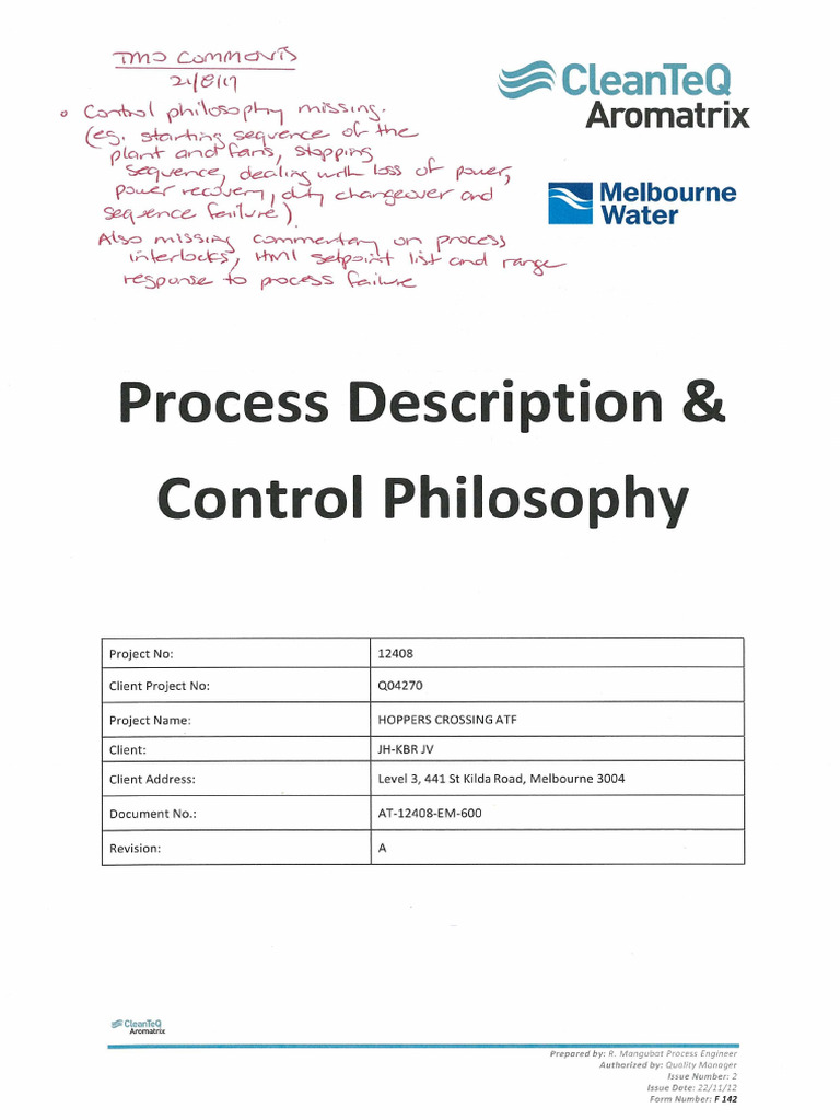 Control Philosophy Part1 | PDF
