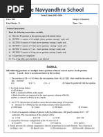 Mid Term Exam Grade 12 Chemistry