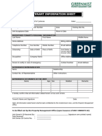 Shore Tenant Information Sheet