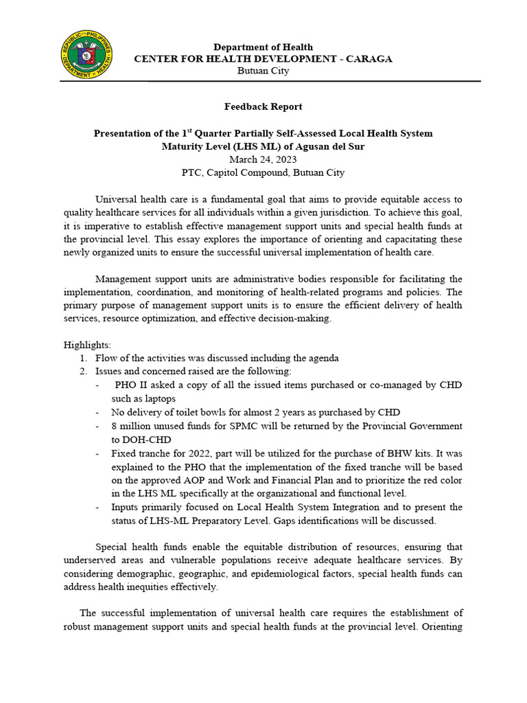 Feedback Report | PDF