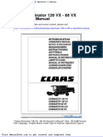 Claas Dominator 128 VX 88 VX Operators Manual