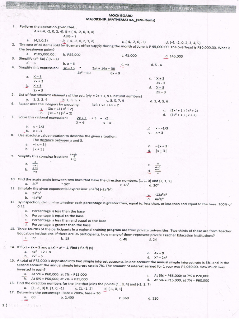 LET MATH Isu Math Reviewer PDF