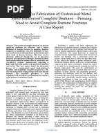 Technique For Fabrication of Customised Metal Mesh Reinforced Complete Dentures - Pressing Need To Avoid Complete Denture Fractures A Case Report