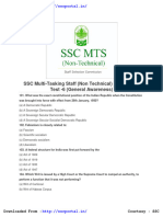 SSC MTS Papers Mock Test 6 General Awareness