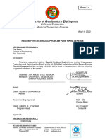 Request Form For Special Problem Final Defense Panel