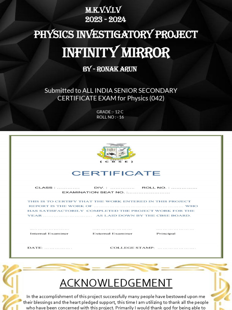 Infinity Mirror 1 PDF Mirror Reflection (Physics)