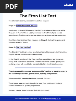 Eton List Test - Starfish