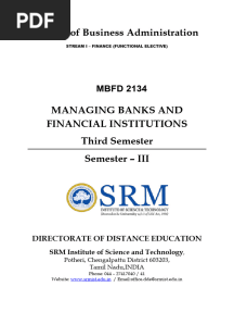 Managing Banks and Financial Institutions