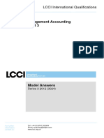 Management Accounting Model Answers Series 3 2012