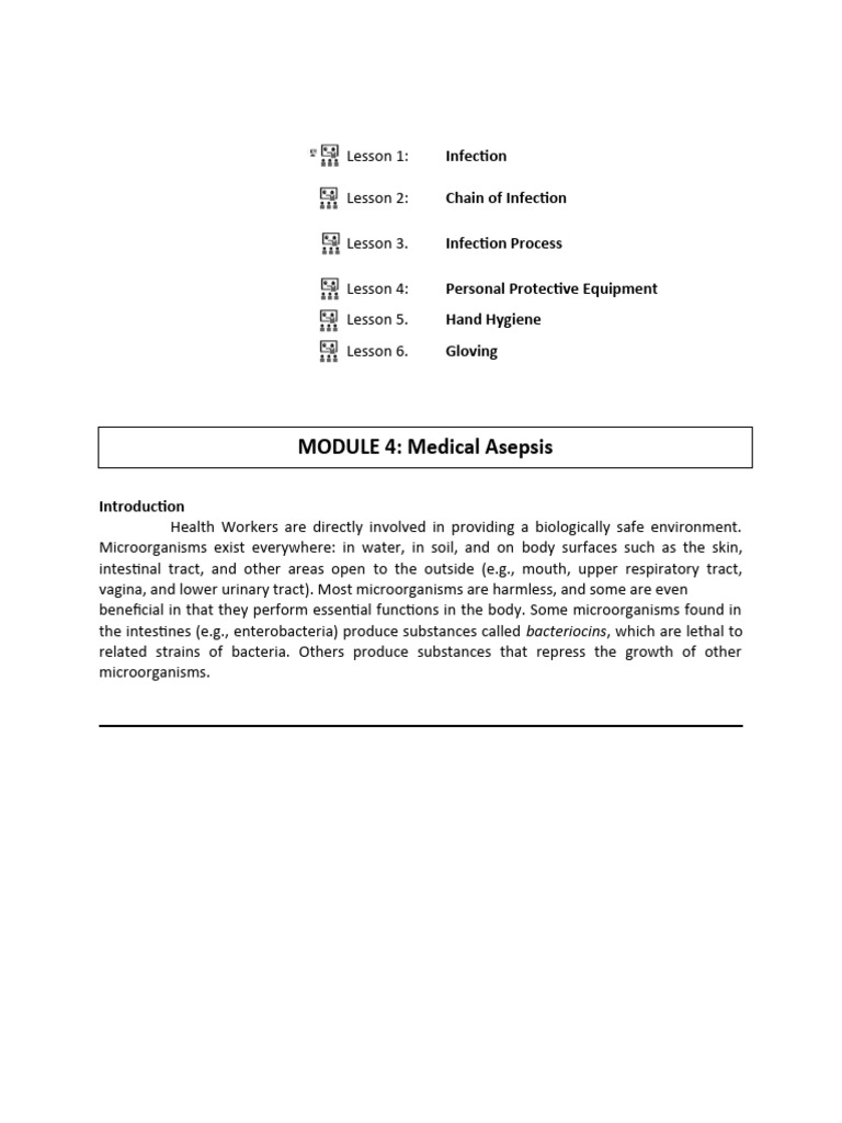 Module 3 asepsis pdf infection sterilization microbiology 