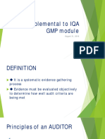 Supplemental To IQA GMP Module