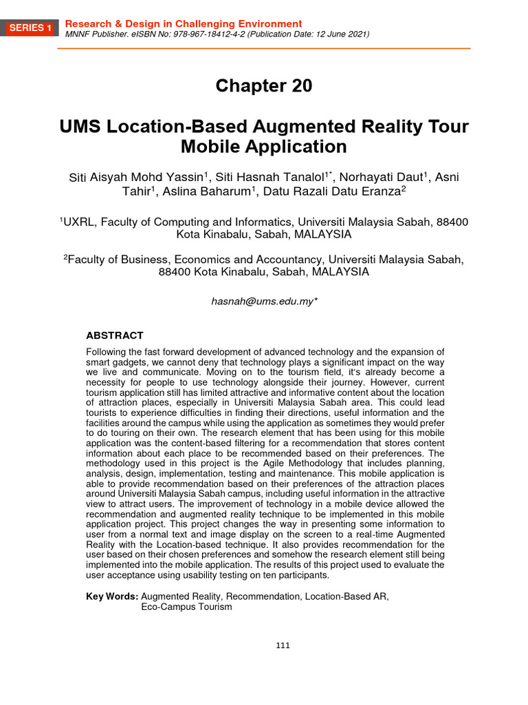 UMS Augmented Reality Tour App | PDF | Software Development Process ...
