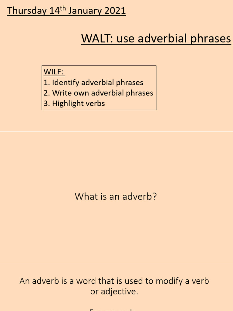 Understanding Adverbial Phrases | PDF | Adverb | Linguistic Morphology