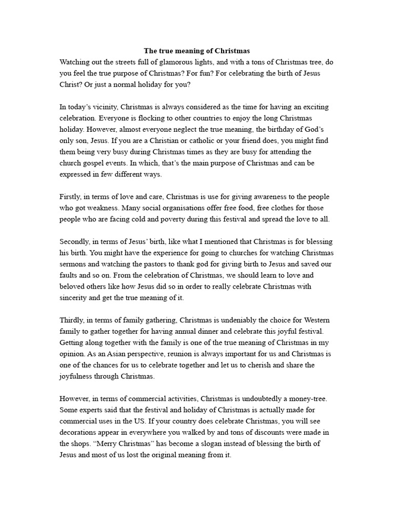 23122023 The True Meaning of Christmas PDF Christmas Jesus