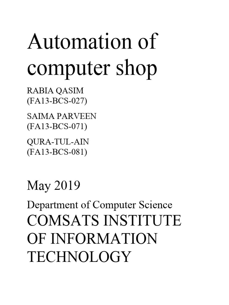 Automation of Computer Shop | PDF | Software Development Process | Use Case