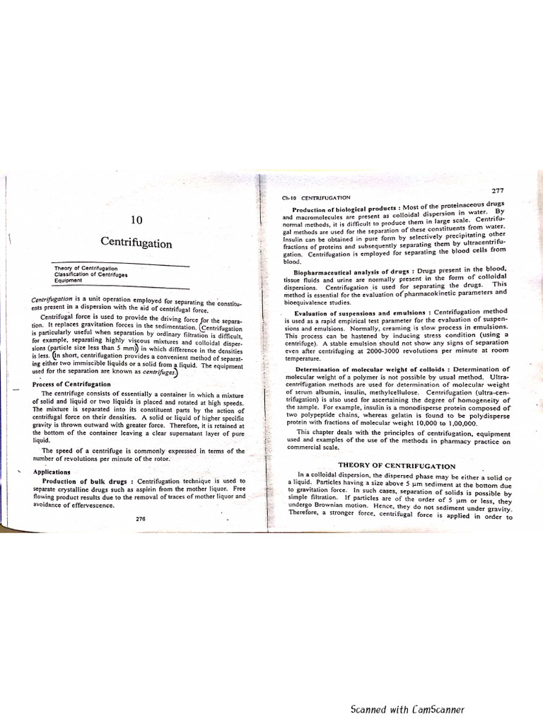 Centrifugation | PDF