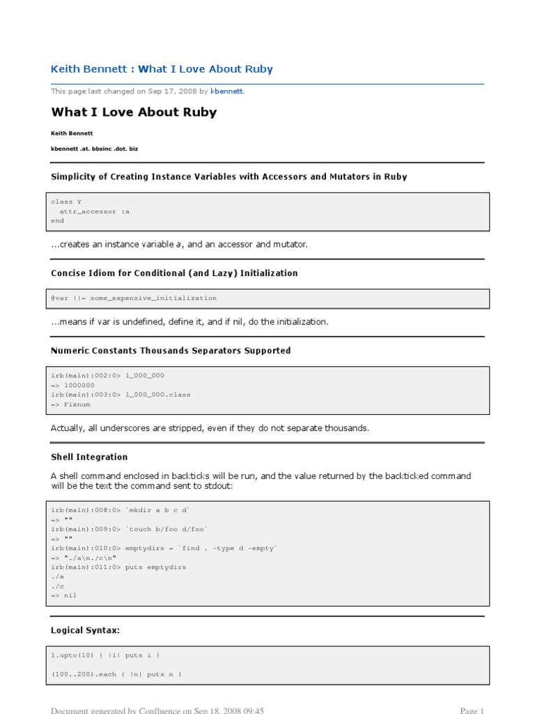 Love for Ruby: Features & Syntax | PDF | Ruby (Programming Language ...