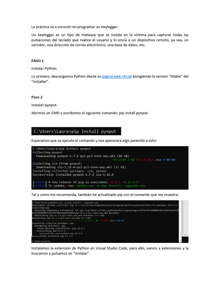Crear un Keylogger con Python 3 | PDF | Informática