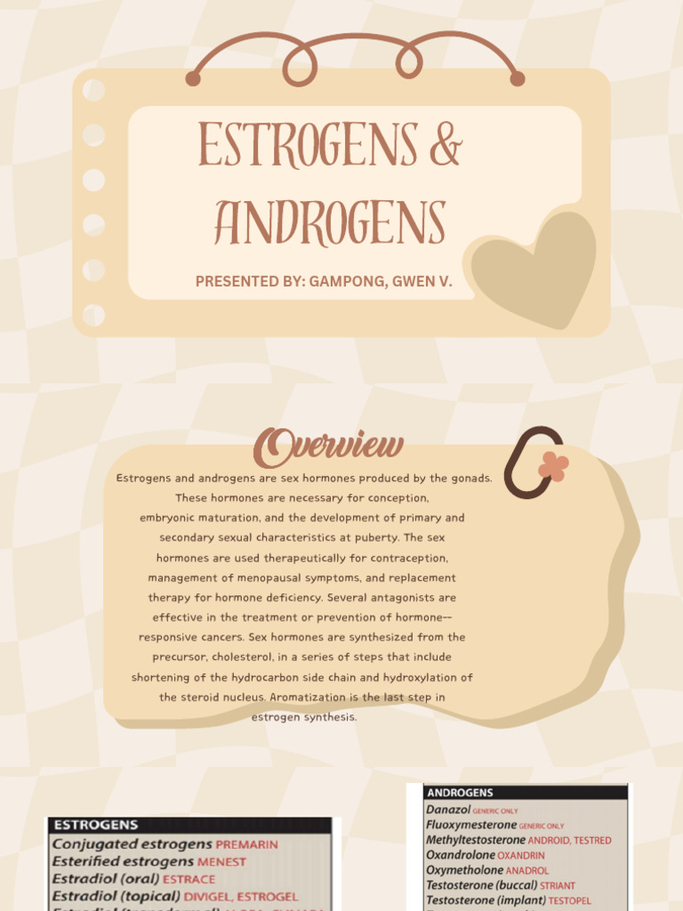 Estrogens and Androgens | PDF | Estrogen | Testosterone