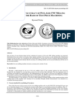 E A F - A CNC M M B T P M: Valuation of Ccuracy of IVE XIS Illing Achine On The Asis of EST Iece Achining