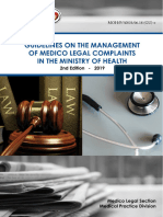 Final Version - Guidelines On The Management of Medico Legal Complaints in Ministry of Health 2ND Edition 2019
