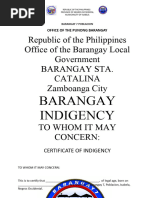 BRGY Indigency