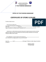Certificate of Closure