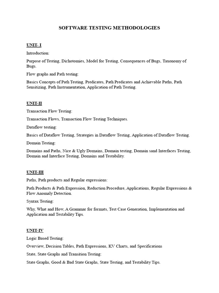 Stm syllabus pdf software testing software