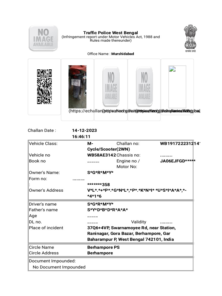 Echallan Parivahan gov In Mparivahan API Print Page Challan No 