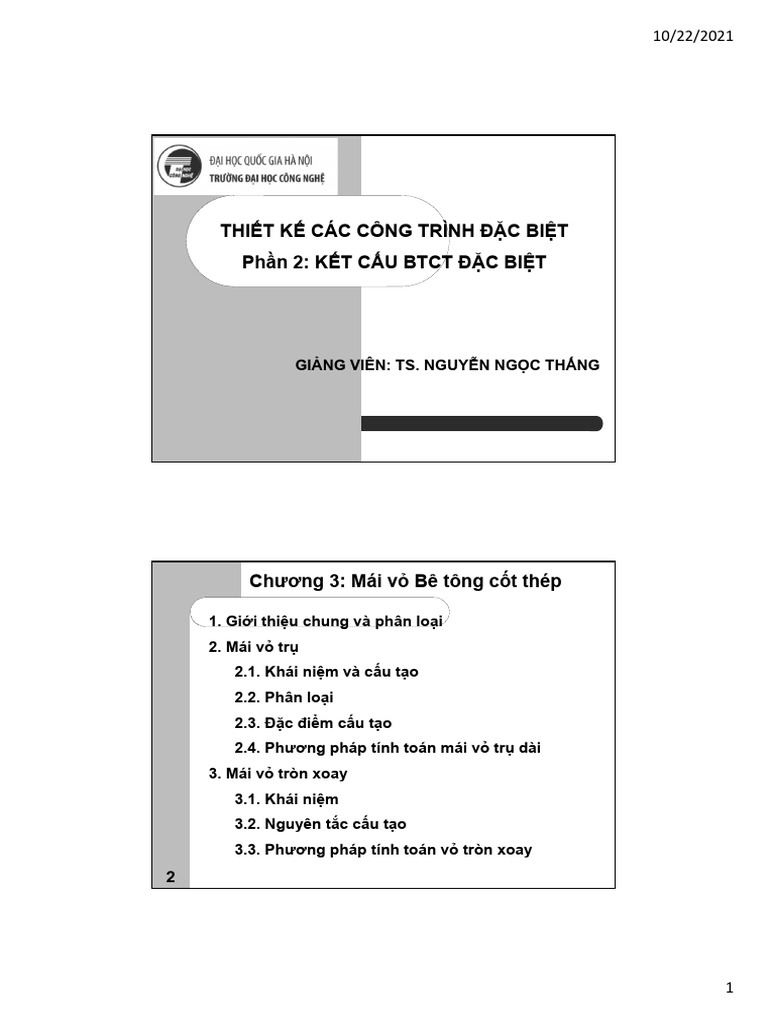 NNT - KC BTCT DAC BIET - Chuong 2 - KET CAU MAI VO BTCT | PDF