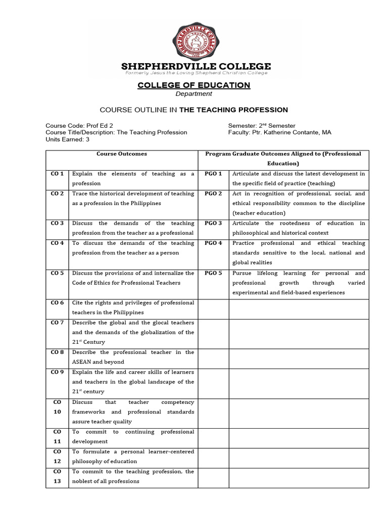 Course Guide Teaching Prof | PDF | Teachers | Profession