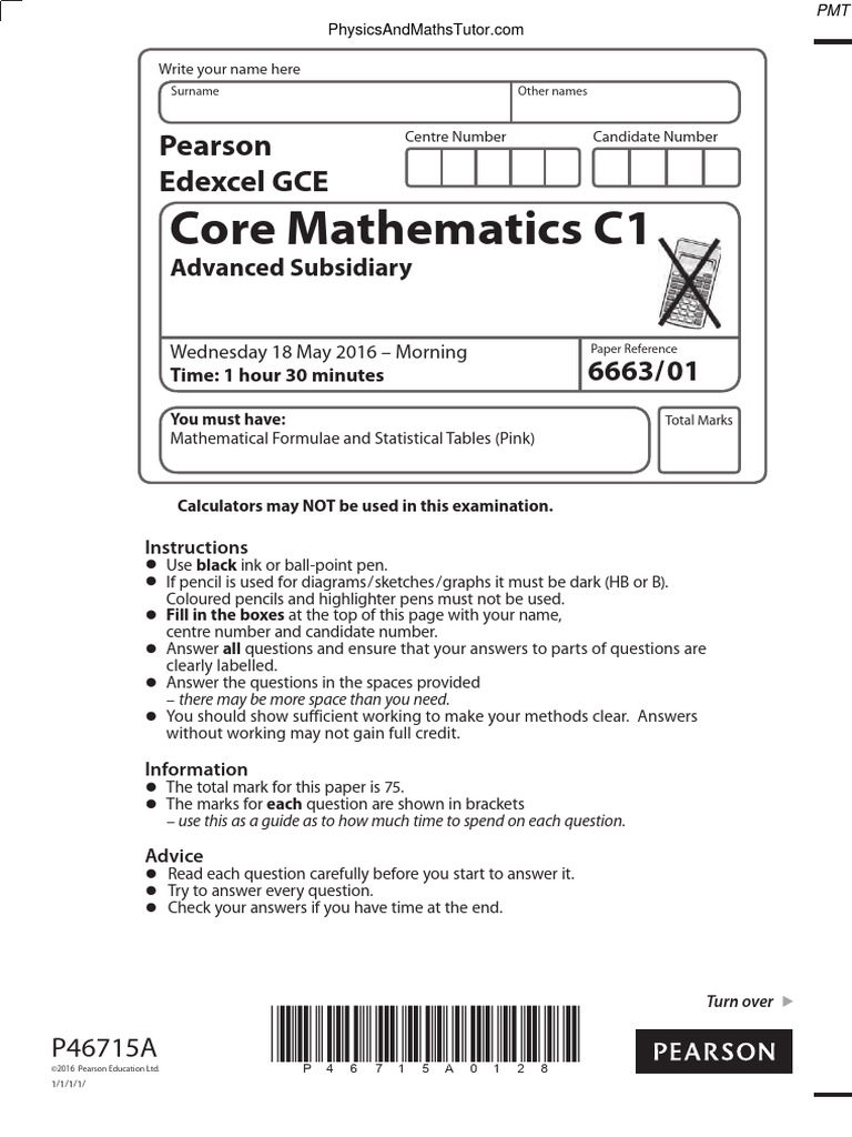 June 2016 QPM | PDF | Mathematical Concepts | Mathematics