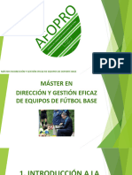 Master en Direccion y Gestion Eficaz de Equipos de Futbol Base