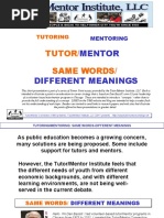 Defining Terms. Tutoring. Mentoring.