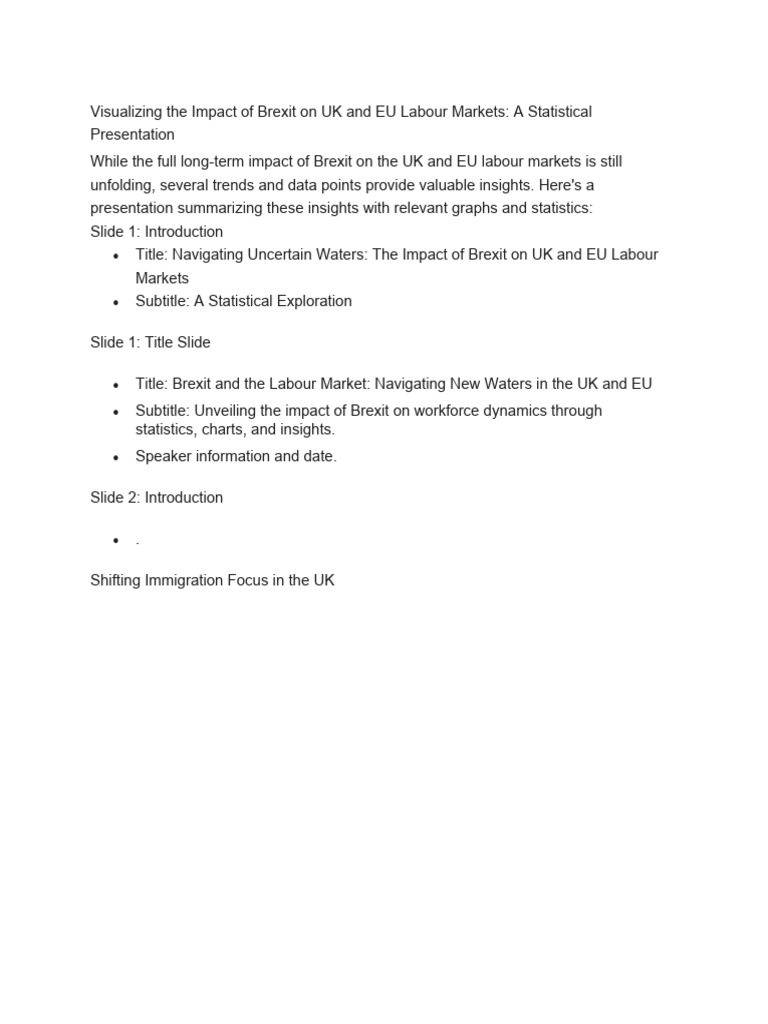 Visualizing The Impact of Brexit On UK and EU Labour Markets | PDF