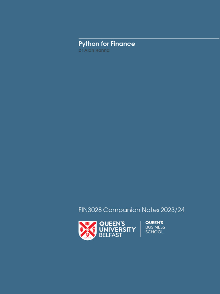 FIN3028 Phyton Companion Notes | PDF | Python (Programming Language ...