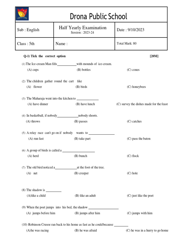 Sa 1 Std 5 Paper (1) | PDF | Rama