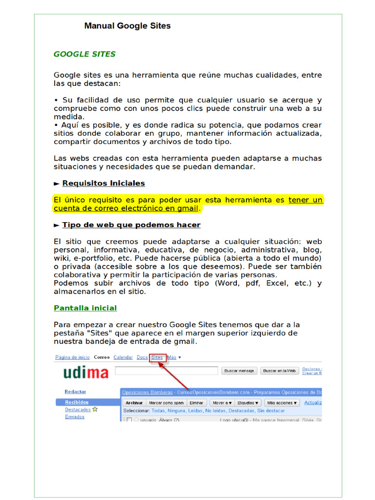 Manual Google Sites | PDF