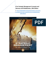Solution Manual For Strategic Management Concepts and Cases Competitiveness and Globalization 10th Edition