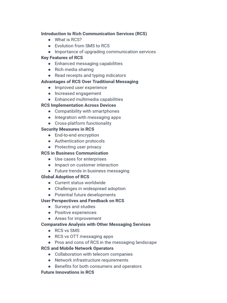 RCS: Transforming Messaging Experience | PDF