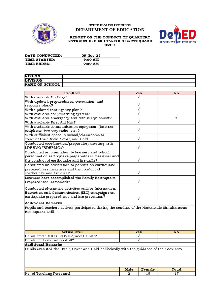 Annex B. NSED Monitoring Reporting Template 1 PDF Emergency