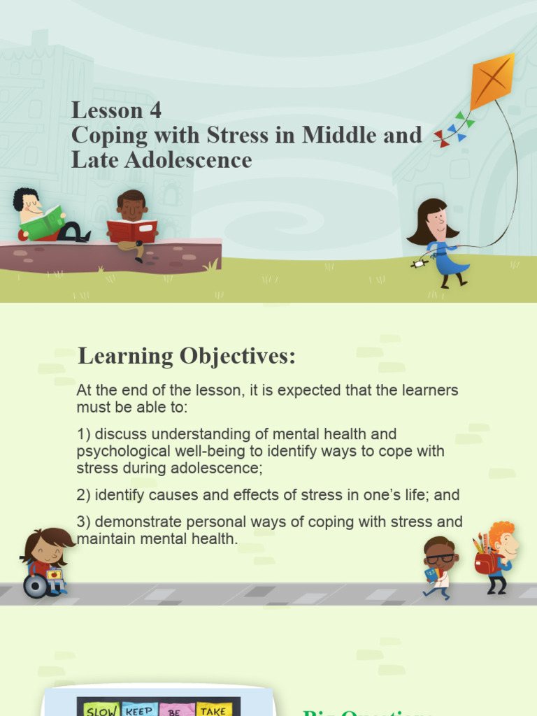 Grade 11 Lesson 4 Coping With Stress in Middle and Late Adolescence ...