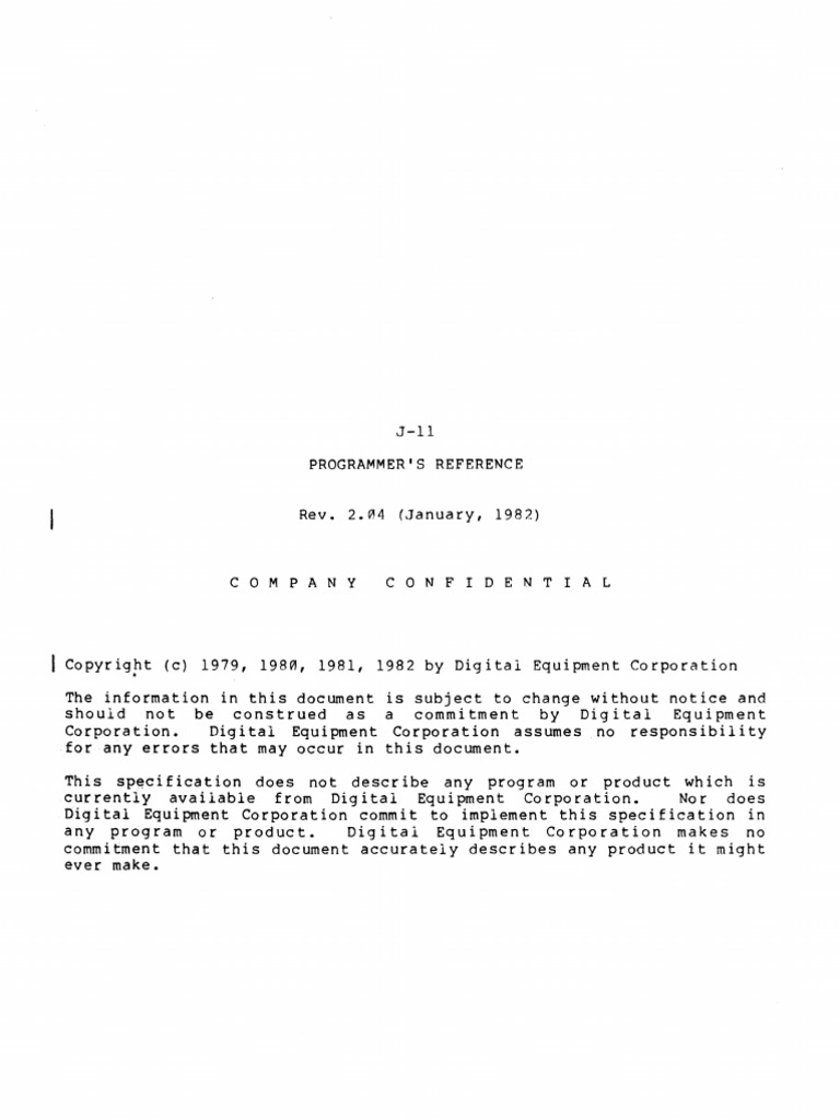 J-11 Programmers Reference Jan82 | PDF | Cpu Cache | Kernel (Operating ...