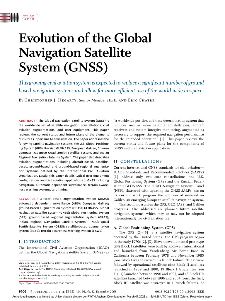 Evolution of The Global Navigation SatelliteSystem GNSS | PDF | Global ...
